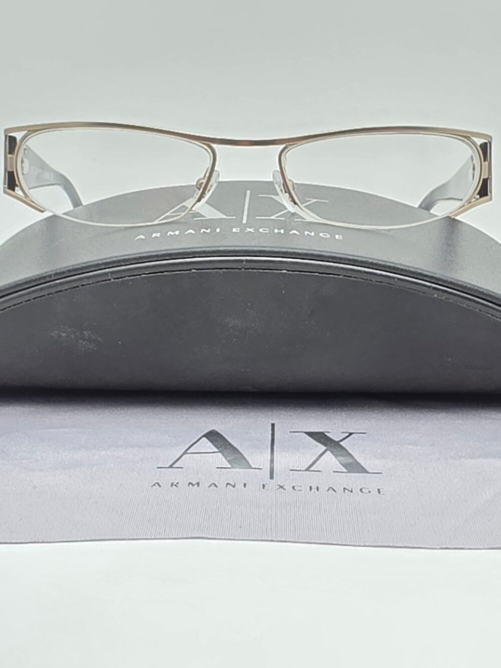 *SOLD* Armani Exchange AX119 Matte Gold Tortoise Semi Rimless Eyeglasses Frame